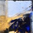 Blue Powder III, Mischtechnik auf Aquarellkarton, 15 x 15 cm