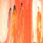 Der Beobachter, Mischtechnik auf Pappelholzplatte, Triptychon, 90 x 50 cm   ***VERKAUFT***