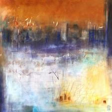 Night Town, Mischtechnik auf MDF-Platte, 60 x 60 cm