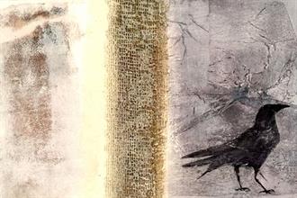 Raven I, Mischtechnik auf Fotokarton, 30 x 20 cm   ***VERKAUFT***